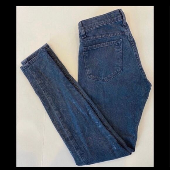 J BRAND BOA PRINT COATED SKINNY BLUE JEANS - Picture 5 of 7